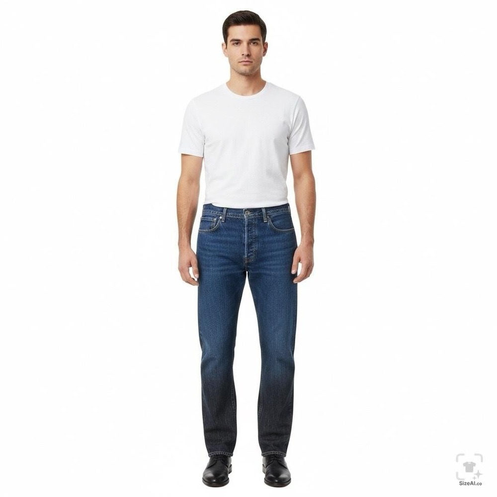 Levis 501 Jeans Mens 34x32 Blue Medium Wash Denim Button Fly Regular Fit - Picture 4 of 16